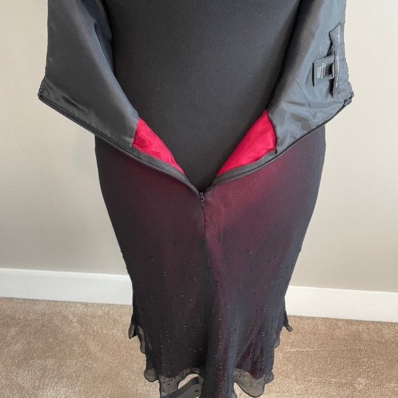 Jones NY - Tie Back Halter Midi Dress - Wine - Size 8 - Picture 11 of 12